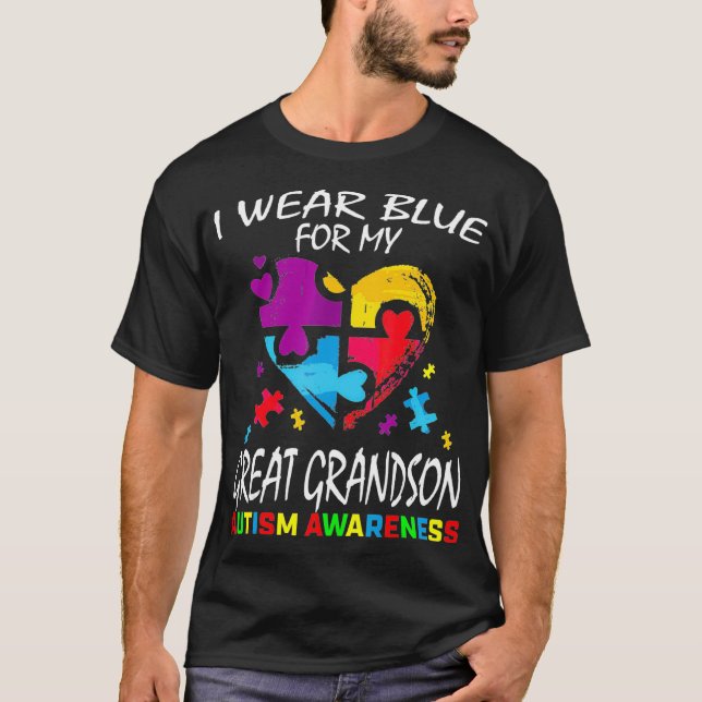 Oma Grandpa Blue für meinen großen Enkel Autismus  T-Shirt (Vorderseite)