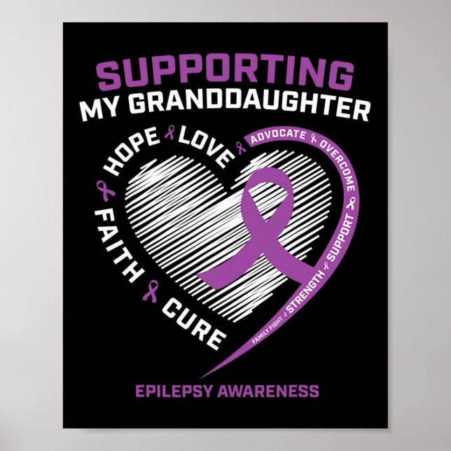 Oma Grandpa Geschenk Lila Enkeltochter Epilepsie Poster (Vorne)