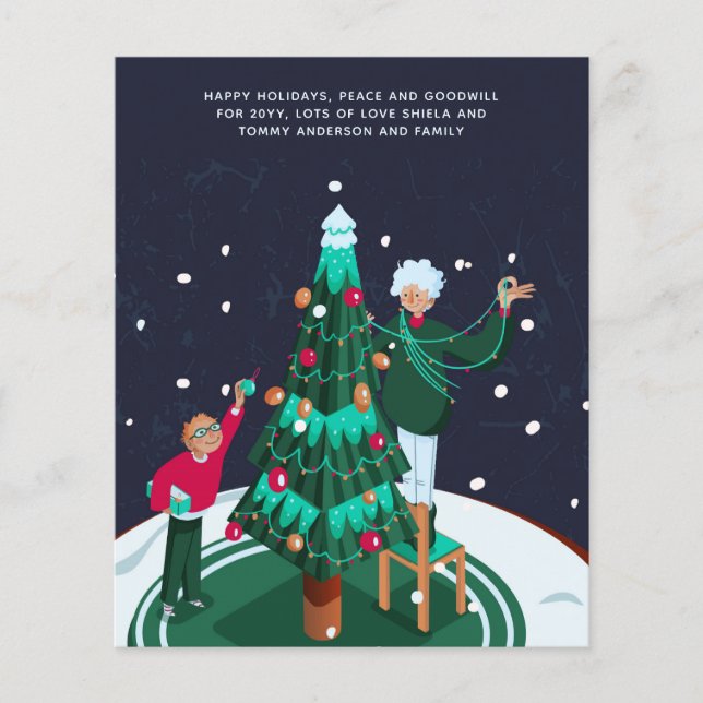 Oma Grandsom Dekorieren Weihnachtsbaum maßgeschnei (Vorderseite)