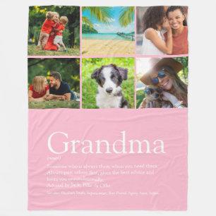 Oma Granny Definition Foto Collage Rosa Fleecedecke