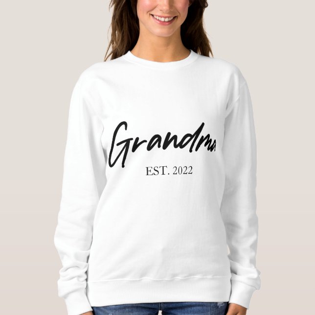 Oma Großmutter Custom Est Year Minimal einfach Sweatshirt (Vorderseite)