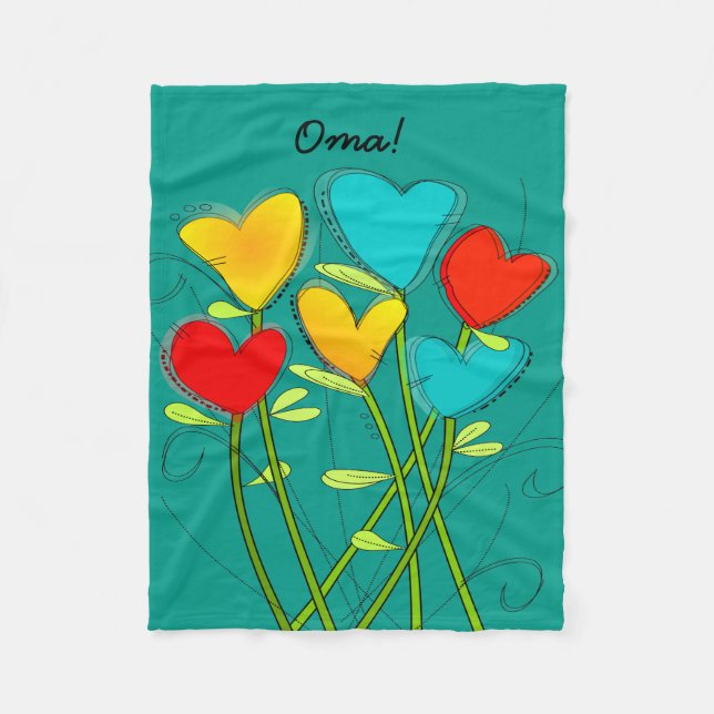 Oma Großmutter-Fleece-Decken-aquamarines Blau Fleecedecke (Vorderseite)