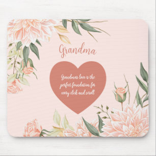 Oma Großmutter Zitat Aquarellfarbe Rosa Blüte Mousepad