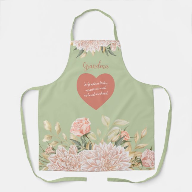 Oma Großmutter Zitat Aquarellfarbe Rosa Blüte Schürze (Vorderseite)