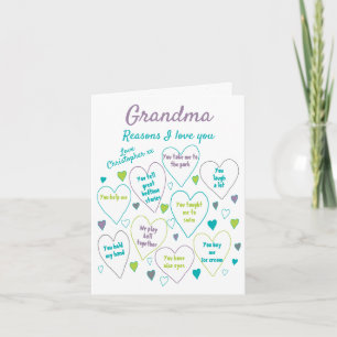 Oma, Gründe warum ich dich liebe Personalisiert Karte