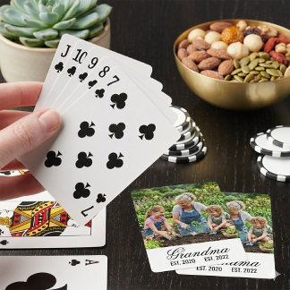 Oma-Gründung-Jahre-Foto-Andenken-Geschenk Spielkarten