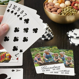 Oma-Gründung-Jahre-Foto-Andenken-Geschenk Spielkarten
