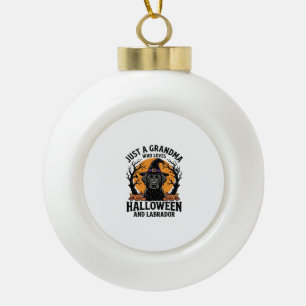 Oma Halloween Labrador Lustig Vintage_1 Keramik Kugel-Ornament