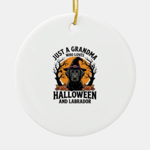 Oma Halloween Labrador Lustig Vintage_1 Keramik Ornament