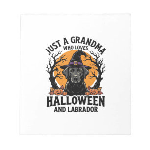 Oma Halloween Labrador Lustig Vintage_1 Notizblock