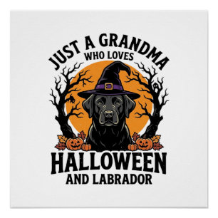 Oma Halloween Labrador Lustig Vintage_1 Poster