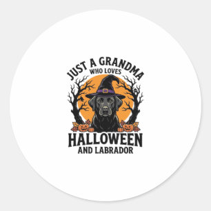 Oma Halloween Labrador Lustig Vintage_1 Runder Aufkleber
