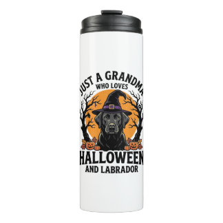 Oma Halloween Labrador Lustig Vintage_1 Thermosbecher
