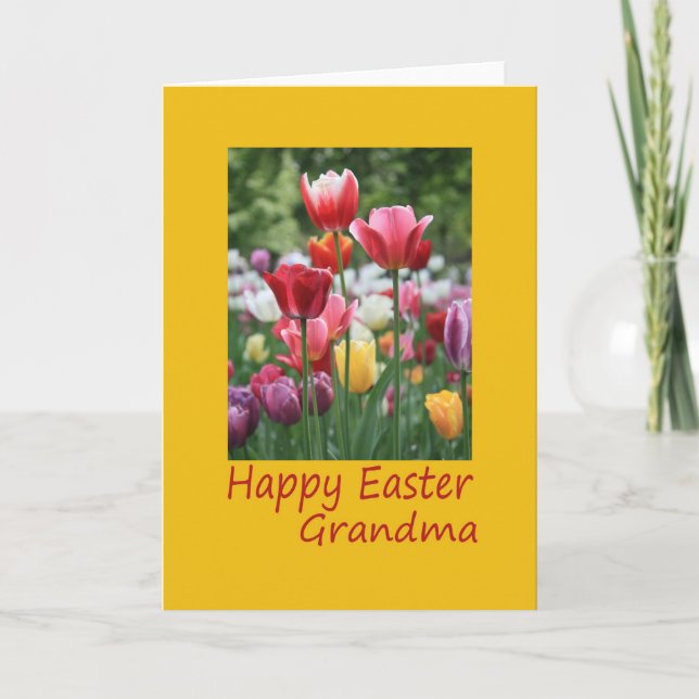 Oma Happy Oaster Tulip Karte (Vorderseite)