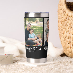 Oma hat Bold Modern Schwarz 3 Foto gegründet Thermobecher
