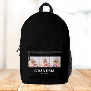 Oma hat kühnes Schwarz 3 Foto etabliert Bedruckter Rucksack