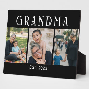 Oma hat Modern Bold Schwarz 3 Foto gegründet Fotoplatte