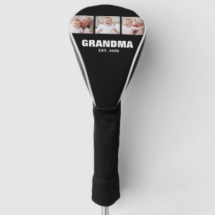 Oma hat modernes, fettes, schwarzes 3-Foto eingeri Golf Headcover