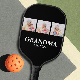 Oma hat modernes fettgedrucktes Schwarz 3 Foto ein Pickleball Schläger