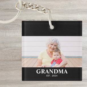 Oma hat modernes, mutiges Foto eingerichtet Schlüsselanhänger