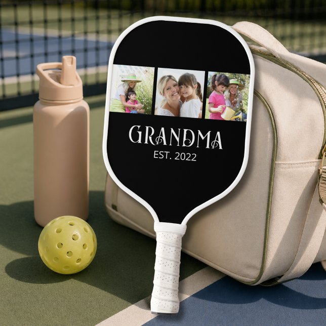 Oma hat modernes Skript 3 Foto eingerichtet Pickleball Schläger (Von Creator hochgeladen)
