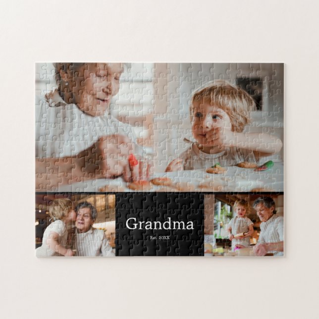 Oma hat modernes Skript 3 Foto eingerichtet Puzzle (Horizontal)