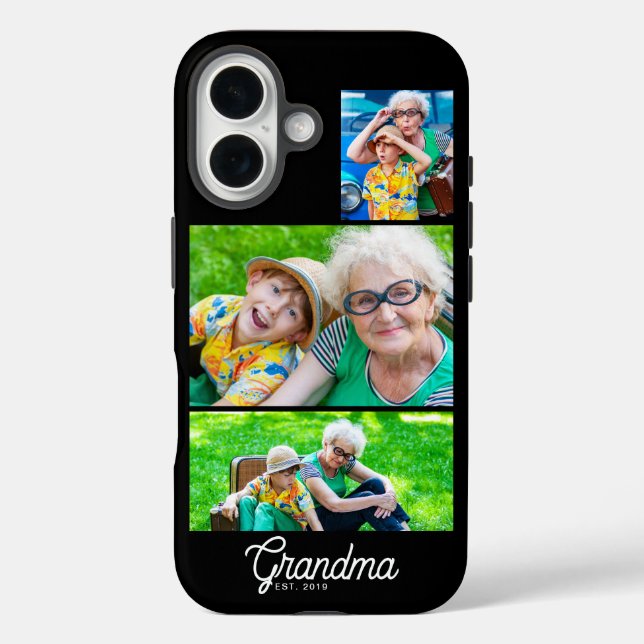 Oma hat modernes Skript Schwarz 3 Foto eingerichte Case-Mate iPhone Hülle (Rückseite)