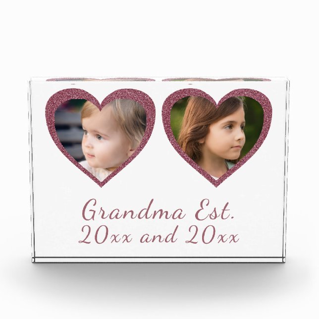 Oma hat rosa Herzen Custom Kinder Foto eingerichte (Vorderseite)