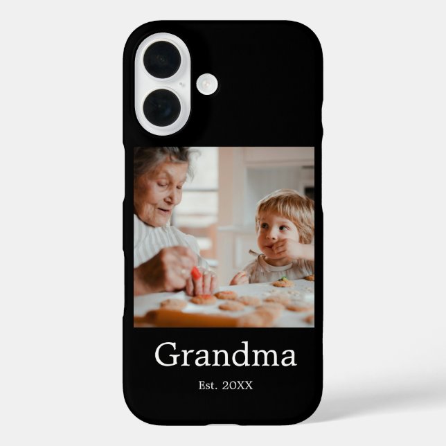 Oma hat schwarzes Foto-Geschenk eingerichtet Case-Mate iPhone Hülle (Rückseite)