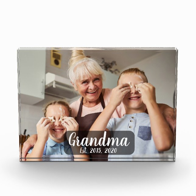 Oma hat weißes Schriftfoto eingerichtet Fotoblock (Vorderseite)