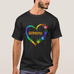 Oma Heart Hand Rainbow Grandma Geschenk T-Shirt