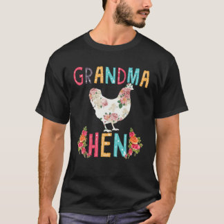 Oma Hen Floral Chicken Farm T-Shirt