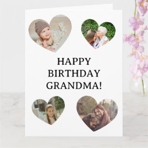 Oma Herzen Foto-Collage Personalisierter Geburtsta Karte