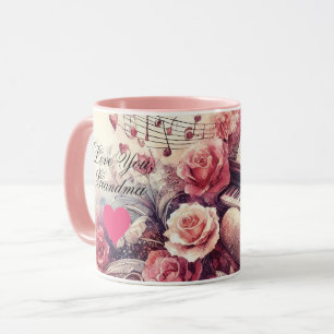 Oma Herzen Liebe Klavier Musik Tasse