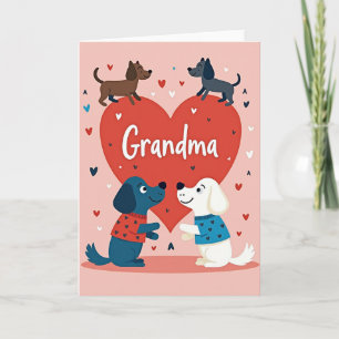 Oma-Herzmuster-Hunde-Karte Karte