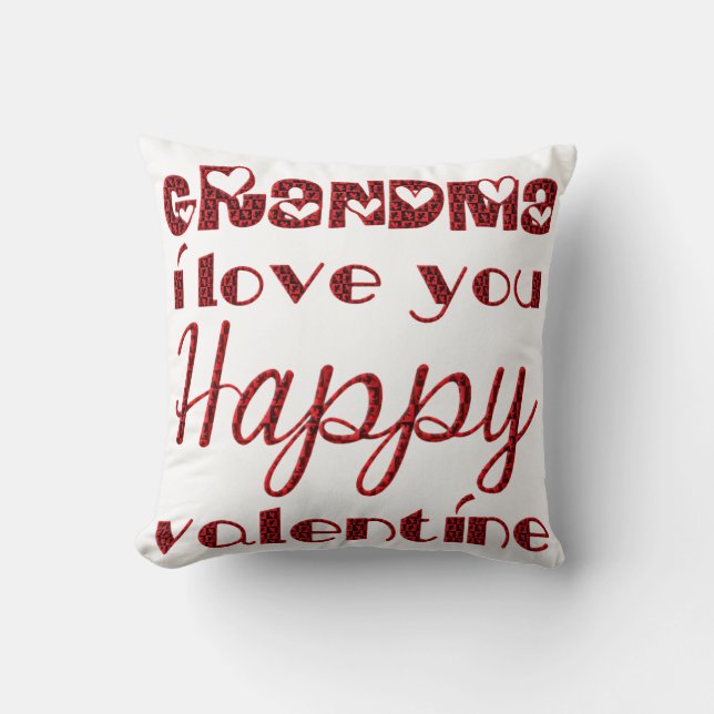 Oma I Liebe Sie Niedliche Kupiden Typografie Valen Kissen (Vorderseite)