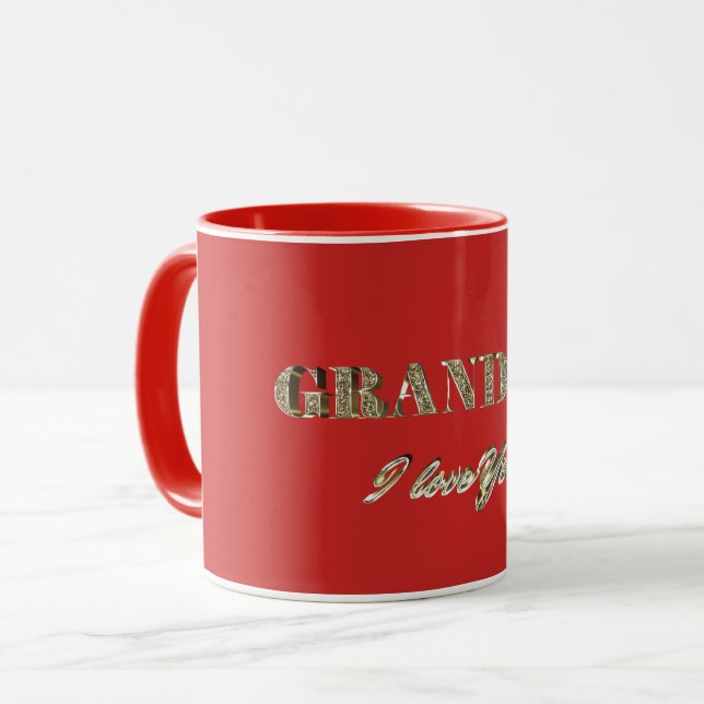 Oma I Liebe You Gold Glitzern Typografie Tasse (Vorderseite Links)