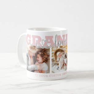 Oma ich liebe dich 3 Fotos Pink Grau Kaffeetasse