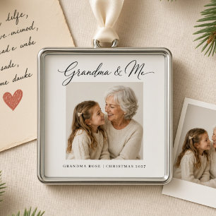 Oma & Ich Personalisiertes Foto Weihnachten Ornament Aus Metall