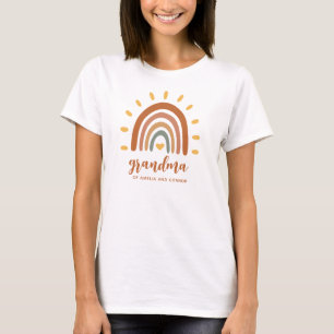 Oma Individuelle Name Boho Earth Tone Rainbow Sun T-Shirt