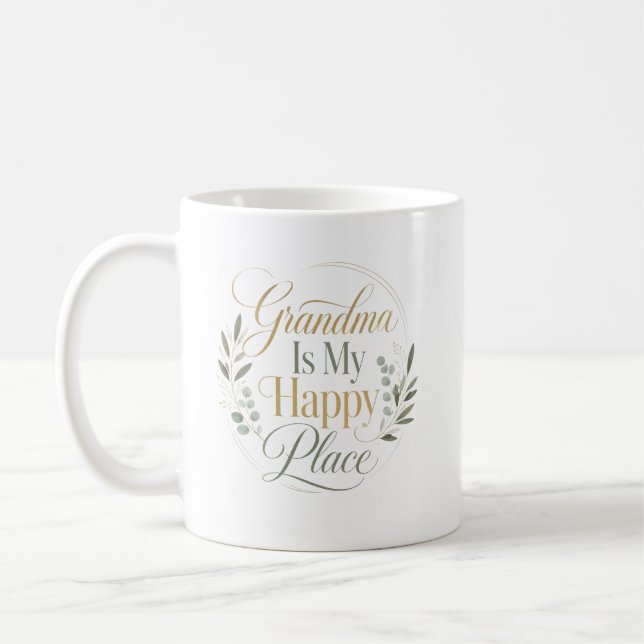 Oma ist mein glücklicher Geburtstag Kaffeetasse (Links)