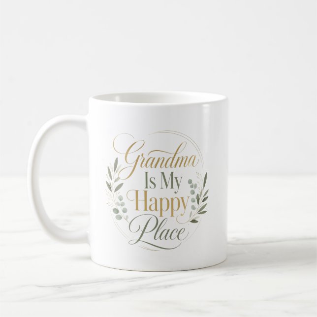 Oma ist mein glücklicher Ort Kaffeetasse (Links)