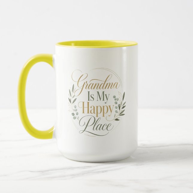 Oma ist mein glücklicher Ort Muttertag Tasse (Links)