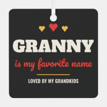 Oma ist mein Lieblingsname Metall Quadrat Ornament