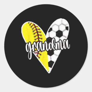 Oma ist stolz auf Softball-Spielerin Oma Runder Aufkleber