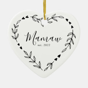 Oma Jahr Est. Weihnachten Keramik-Ornament Keramik Ornament