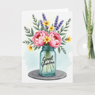 Oma-Karte mit rosa Blüten Karte