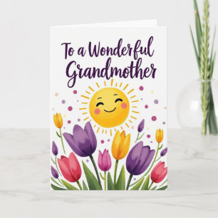 Oma-Karte mit Sonne und Blumen Karte