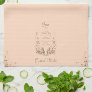 Oma Küchen Jesus Brot des Lebens Wildblumen Geschirrtuch