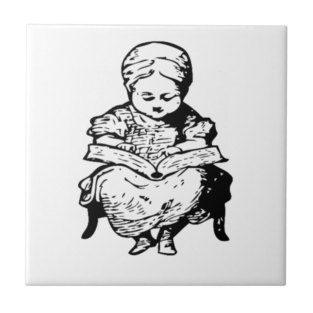 Oma las dir eine Cartoon-Illustration Fliese (Vorderseite)